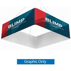 8ft x 24in MAKITSO Blimp Quad Hanging Tension Fabric Banner Single Sided Print Only. Blimp Quad Square Hanging Sign is an impressive and affordable trade show and exhibit hanging sign, offers high-end graphics.