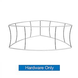 10ft x 24in MAKITSO Blimp Curved TRIO (Triangle)  Hanging Tension Fabric Banner Hardware Only. This overhead signage features curved triangle shape, lightweight aluminum frame, high quality fabric graphic and fast shipping