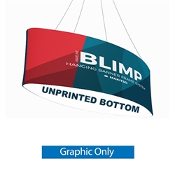 10ft x 24in MAKITSO Blimp Ellipse Hanging Tension Fabric Banner Graphic with Blank Bottom Only. Hanging Banner Displays: high-quality print graphic, lightweight aluminum frame, largest variety of Ellipse Hanging signs for trade shows.