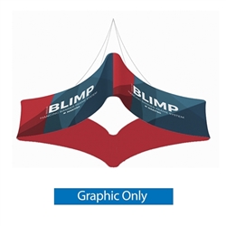10' x 24'' MAKITSO Blimp Quad Curve Hanging Tension Fabric Banner Double Sided Graphic Only. These uniquely shaped hanging banners is effective way to represent your company on trade show.  Superior dye-sublimation graphic, light aluminum frame, variety o