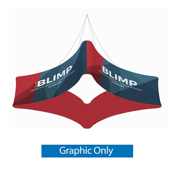 10' x 36'' MAKITSO Blimp Quad Curve Hanging Tension Fabric Banner Double Sided Graphic Only. These uniquely shaped hanging banners is effective way to represent your company on trade show.  Superior dye-sublimation graphic, light aluminum frame, variety o