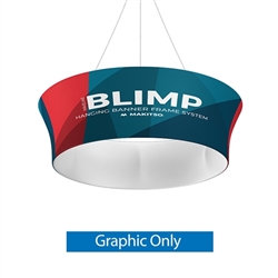 10ft x 36in MAKITSO Blimp Tube Tapered Hanging Tension Fabric Banner Single Sided Graphic Only. Blimp series of hanging signs for trade show made from light aluminum, wrapped in a vibrant dye-sublimation graphic print. Hang overhead from ceilings or truss