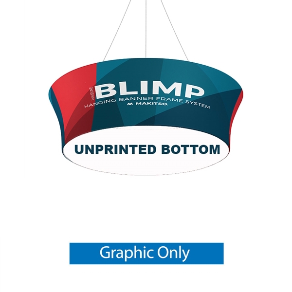 10ft x 36in MAKITSO Blimp Tube Tapered Hanging Tension Fabric Banner With Blank Bottom Graphic Only. Blimp series of hanging signs for trade show made from light aluminum, wrapped in a vibrant dye-sublimation graphic print. Hang overhead from ceilings