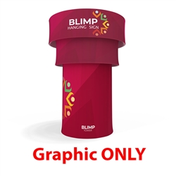6.5ft x 15ft Makitso Blimp Circular Tower (Graphic Only). â€‹Built-on a banner frame system made from a lightweight extruded aluminum frames wrapped in a vibrant dye-sublimation graphic print.