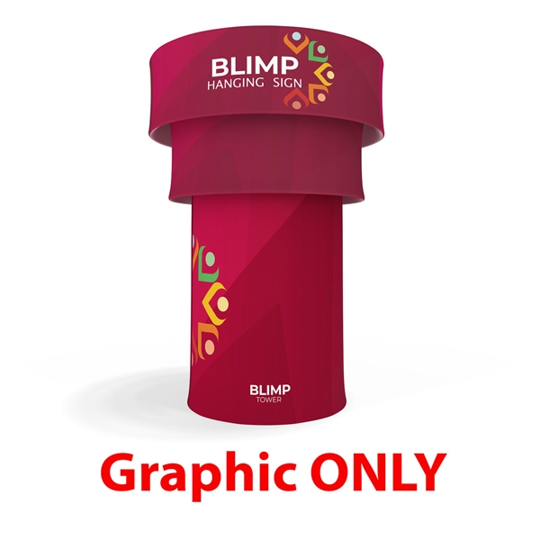 6.5ft x 15ft Makitso Blimp Circular Tower (Graphic Only). â€‹Built-on a banner frame system made from a lightweight extruded aluminum frames wrapped in a vibrant dye-sublimation graphic print.