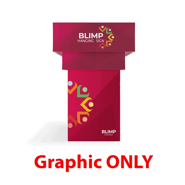 6.5ft x 15ft Makitso Blimp Rectangular Tower (Graphic Only). â€‹Built-on a banner frame system made from a lightweight extruded aluminum frames wrapped in a vibrant dye-sublimation graphic print.