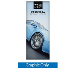 Breathe new light into your exhibit or retail space with 8ft tall Wavelight Casonara Light Box Towers. This replacement backlit fabric features vibrant stretch tension graphic skin for one side of the tower. Illuminated from the inside out for max visibil