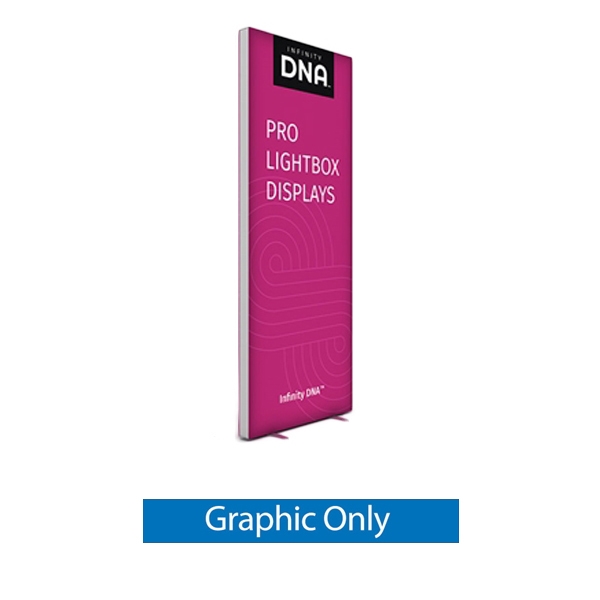 Double-sided replacement graphics for the 3ft x 8ft Infinity DNA Pro 950L Lightbox Display. These custom graphic skins use the latest dye-sublimation technology to complete your perfect display space.