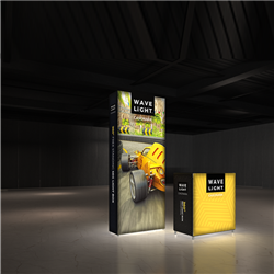 Breathe new light into your exhibit or retail space with Wavelight Casonara Light Box displays! These backlit trade show walls feature vibrant tension fabric graphics, illuminated from the inside out for max booth visibility. This single-sided 3ft x 8ft b