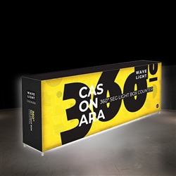 Breathe new light into your exhibit or retail space with Wavelight Casonara Light Box Counters. These backlit counters feature vibrant tension fabric graphics, illuminated from the inside out for max visibility at the trade show or convention . This 10ft