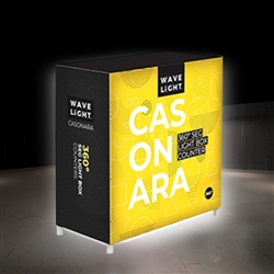 Breathe new light into your exhibit or retail space with Wavelight Casonara Light Box Counters. These backlit counters feature vibrant tension fabric graphics, illuminated from the inside out for max visibility at the trade show or convention . This 39in