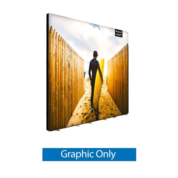 Single-sided replacement graphics for the 9ft x 8ft Wavelight Infinity 950L lightbox Display. These custom graphic skins use the latest dye-sublimation technology to complete your perfect display space.