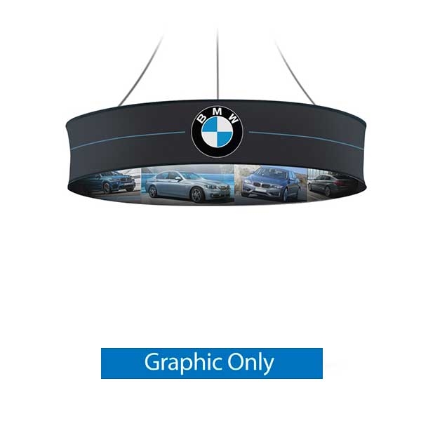 12ft x 36in Round Hanging Banner | Double-Sided Graphic Only