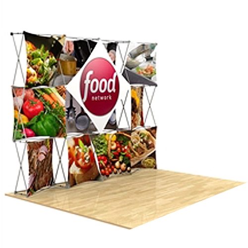 10ft 3D Snap Fabric Trade Show Display Kit Layout 1 with Square Hard Case is unique product offering for Trade Show. The Xpressions series offers many of the features the exhibitors look for in a high quality trade show pop up background displays