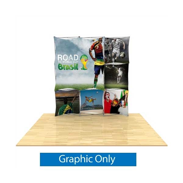 8ft 3D Snap 3x3 Layout 5 Fabric Trade Show Display Kit | Graphic Only