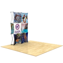 5ft x 7.5ft 3D Snap 2x3 Design 4 Stretch Fabric Display Kit with custom made dye-sublimation fabric graphics for trade shows and exhibits. Xpressions SNAP displays, pop-up trade show exhibits really grab attention with their unique 3D look.