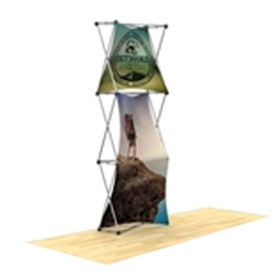 30in x 90in 3D Snap 1x3 Design 2 Fabric Display Kit with custom made dye-sublimation fabric graphics for trade shows and exhibits. Xpressions SNAP displays, pop-up trade show exhibits really grab attention with their unique 3D look.