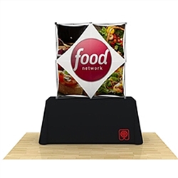 60in x 60in 3D Snap 2x2 Fabric Table Top pop up display in the perfect tabletop size. Interchangeable, dye-sublimated fabric banners create an unlimited number of looks with one tabletop display. Xpressions SNAP displays grab attention.