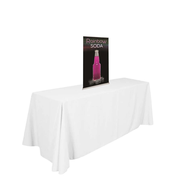 2ft x 5ft Tabletop Cascade Vinyl Retractable Banner Stand