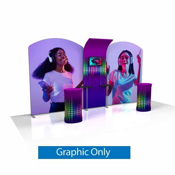 20ft x 8ft Wave Tube Modular Booth Kit - C5A6C5 | Double-Sided Graphic Only