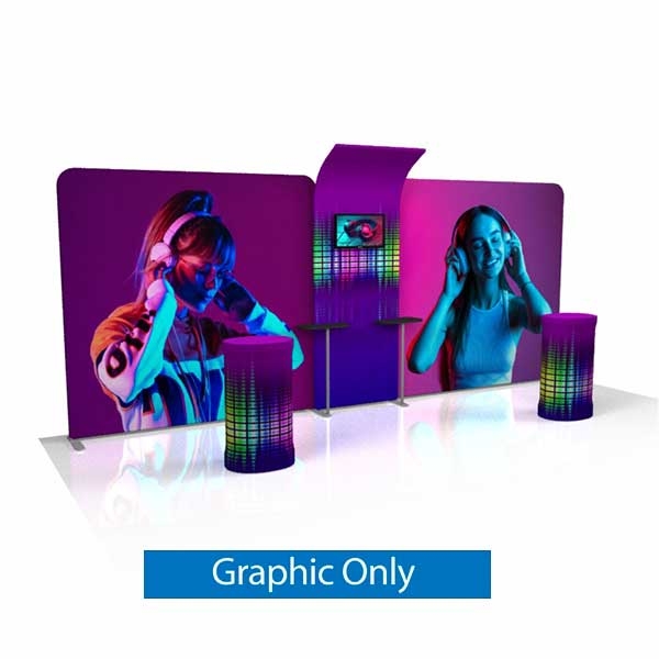 20ft x 8ft Wave Tube Modular Booth Kit - D1A6D1 | Double-Sided Graphic Only