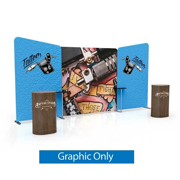 20ft x 8ft Wave Tube Modular Booth Kit - B4D1B4 | Single-Sided Graphic Only