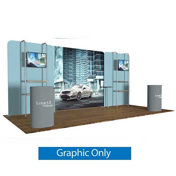 20ft x 8ft Wave Tube Modular Booth Kit - B1D1B1 | Double-Sided Graphic Only