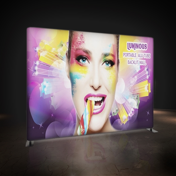 10ft Wave Tube Dynamic Flow Motion Display. Flow-Motion is an White LED animation display with custom fabric graphics, perfect for any trade show or retail environment.