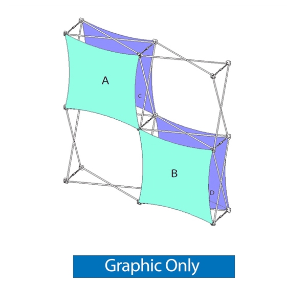5ft (2x2) Xpressions SNAP H Trade Show Display Graphic Only. Create a stunning 3-dimensional display in a Snap! Twelve frames, two planes for integrated graphics, and infinite configurations, offer a playground to create dramatic effects and design.