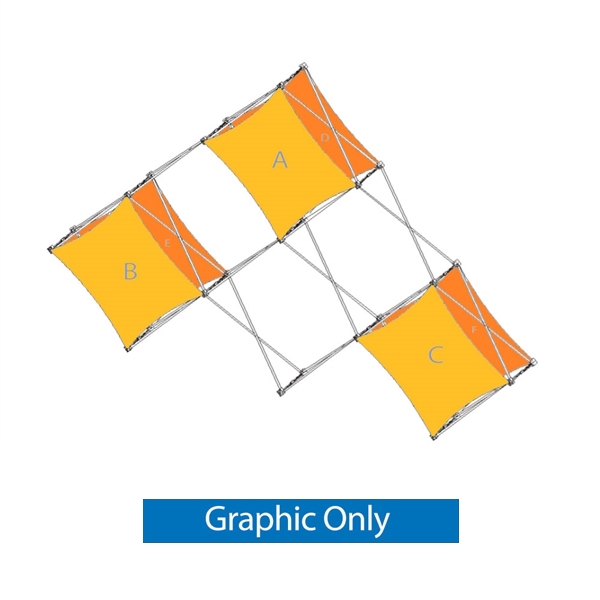 11ft Xpressions SNAP E 6 Quad Pyramid Display Graphic Only. Create a stunning 3-dimensional display in a Snap! Twelve frames, two planes for integrated graphics, and infinite configurations, offer a playground to create dramatic effects with endless desig