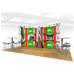 20ft Xpressions SNAP Connex Kit B Tradeshow Display. Create a stunning 3-dimensional display in a Snap! Twelve frames, two planes for integrated graphics, and infinite configurations, offer a playground to create dramatic effects