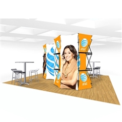 20ft Xpressions SNAP Connex Island Kit A Tradeshow Display. Create a stunning 3-dimensional display in a Snap! Twelve frames, two planes for integrated graphics, and infinite configurations, offer a playground to create dramatic effects