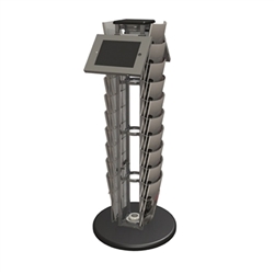 Orbital Express Truss Literature Multimedia Kiosk 04 - Holds up to 20 pieces of literature & 2 iPad holders Our brochure Multimedia holders are available in a variety of sizes and styles to meet all brochure or multimedia needs.