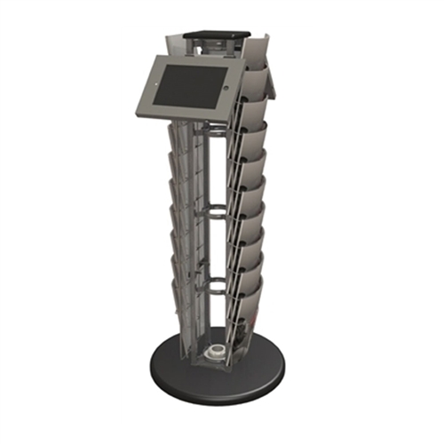 Orbital Express Truss Literature Multimedia Kiosk 04 - Holds up to 20 pieces of literature & 2 iPad holders Our brochure Multimedia holders are available in a variety of sizes and styles to meet all brochure or multimedia needs.