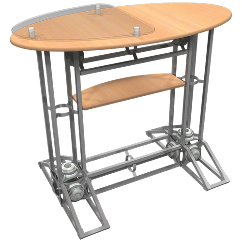 Orbital Truss Podium Oval is a great addition to your truss display, easy to set up and compliments your booth.This podium, orbital  truss is perfect for presentations & meetings. Orbital Express Truss Counters & Podiums easy to set up