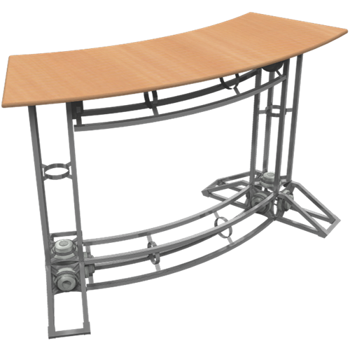 Orbital Truss Podium Curve is a great addition to your truss display, easy to set up and compliments your booth.This podium, orbital  truss is perfect for presentations & meetings. Orbital Express Truss Counters & Podiums easy to set up