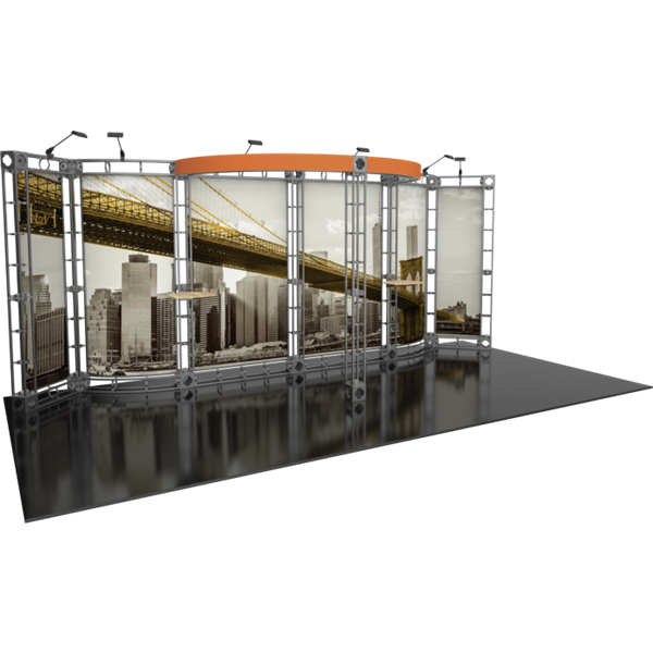10ft x 20ft Antares Orbital Express Trade Show Truss Display with Rollable Graphics is a complete truss exhibit, professionally designed to fit a 10ft ï¿½ 20ft trade show booth space. Orbital truss displays are most popular trade show displays