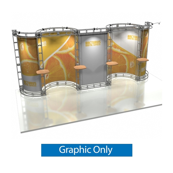 10ft x 20ft Arcturus  Orbital Express Trade Show Truss Display Replacement Rollable Graphics. Create a beautiful trade show display that's quick and easy to set up without any tools with the 10ft x 20ft Cepheus-2 Truss Display.