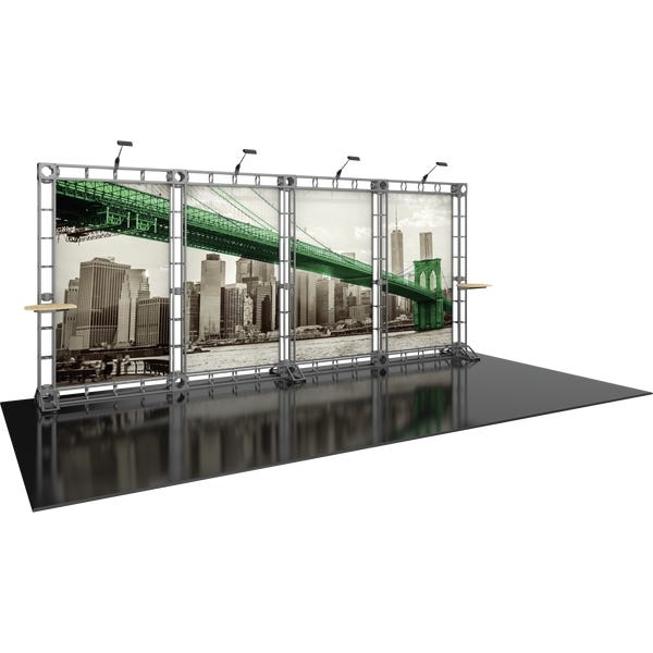 20ft Hercules 13 Orbital Express Truss Back Wall Display with Fabric Graphics is the next generation in dynamic trade show structure. Modular and portable display truss for stage systems, trade show exhibit stands, displays and backwall booths