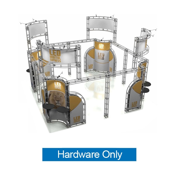 20ft x 20ft Island Leo Orbital Express Truss Display Hardware Only is the next generation in dynamic trade show exhibits. Leo Orbital Express Truss Kit is a premium trade show display is designed to be used in a 20ft x 20ft exhibit space