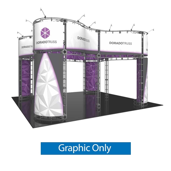 20ft x 20ft Island Dorado Orbital Express Truss Display Replacement Fabric Graphic. Create a beautiful custom trade show display that's quick and easy to set up without any tools with the 10ft x 20ft Island Dorado Express Truss trade show exhibit.