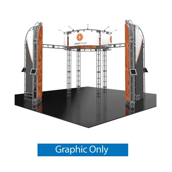 20ft x 20ft Island Janis Express Truss Display Replacement Fabric Graphic. Create a beautiful custom trade show display that's quick and easy to set up without any tools with the 10ft x 20ft Island Draco Express Truss trade show exhibit.