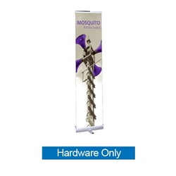 15.75in Mosquito 400 Silver Retractable Banner Stand Hardware Only. Mosquito Retractable Banner Stand Displays, also known as roll up exhibit displays, are ideal for trade show displays and retail environments. Advertising that stands up and stands ou