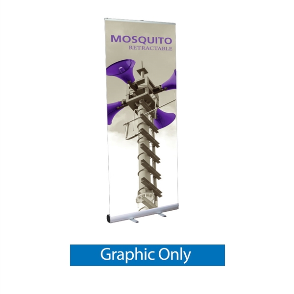 33.5in Mosquito 850 Silver Retractable Banner Stand Supreme Melinex Graphic Only. Mosquito Retractable Banner Stand Displays, also known as roll up exhibit displays, are ideal for trade show displays and retail environments.