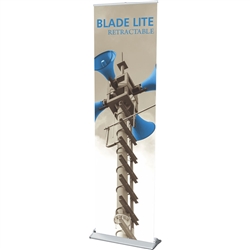 24in Blade Lite 600 Retractable Banner Stand With Fabric Banner are the perfect marketing solutions for trade show booths, exhibits and displays. Full line of trade show displays, pop up booths, retractable banner stands, table top displays, banner stands