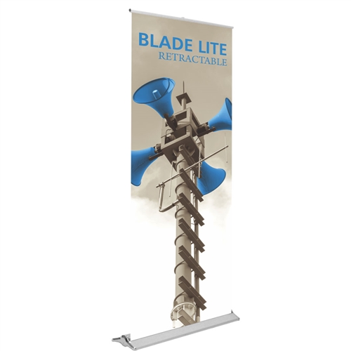 33.5in Blade Lite 850 Retractable Banner Stand With Vinyl Banner are the perfect marketing solutions for trade show booths, exhibits and displays. Full line of trade show displays, pop up booths, retractable banner stands, table top displays, banner stand