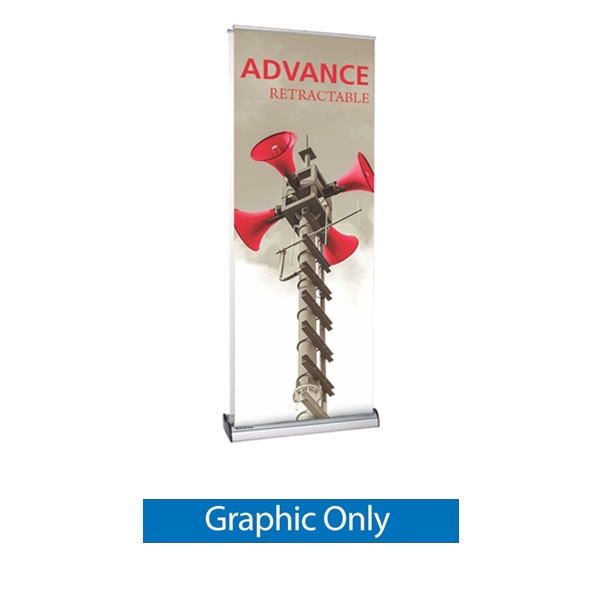 Replacement Vinyl Banner for 31.5in Advance Removable Cassette Retractable Banner Stand. Imagine is a premium, single-sided cassette retractable banner stand display for frequent graphics changes and switch-outs, most popular removable cassette roller