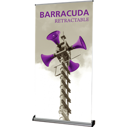 23.5in Barracuda retractable banner stands are at the high end of the models from Orbus. Retractable banner stands called roll up banner stands or pull up banner stands, this style of banner display features a spring loaded roller that holds the banner.