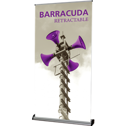 23.5in Barracuda retractable banner stands are at the high end of the models from Orbus. Retractable banner stands called roll up banner stands or pull up banner stands, this style of banner display features a spring loaded roller that holds the banner.