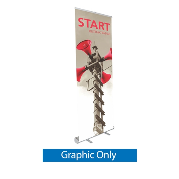 Replacement Vinyl Banner for Start Retractable Banner Stand Display. It is the ideal addition to any event trade show display. Start Retractable Banner Stand is an affordable, compact stand. It's a sleek and sturdy retractable, swivel foot banner stand.